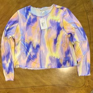 Monki Yellow and Purple Tie Dye Top